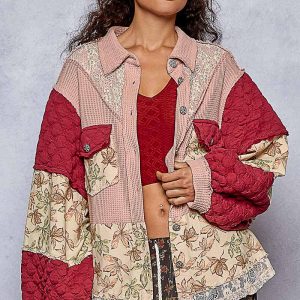 Boho Patchwork Jacket: Quilted Floral Lace Cottagecore Coat