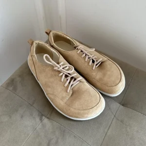 Handmade Suede Leather Sneakers Anatomical Wide Toe Casual